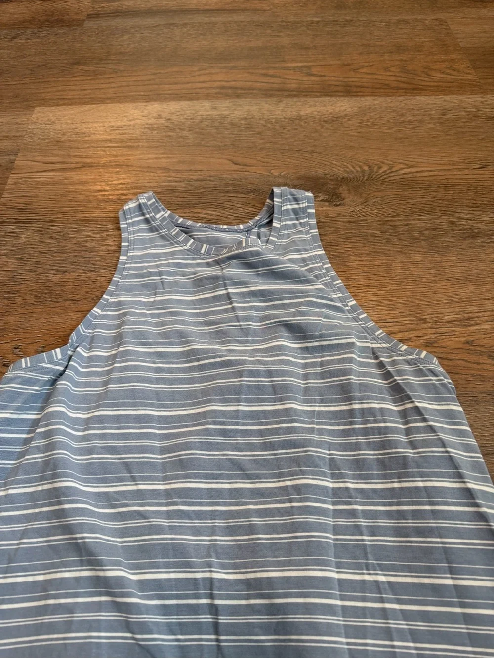 Lululemon All Tied Up Tank Cut Back Stripe Tempest Blue White Size Medium